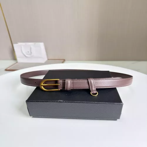 프라다 수공 디테일 골드 톤 버클 2.5cm 가죽 벨트