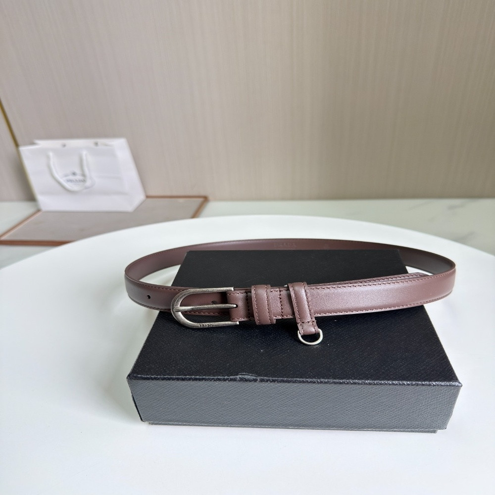 프라다 빈티지 버클 디테일 2.5cm 가죽 벨트