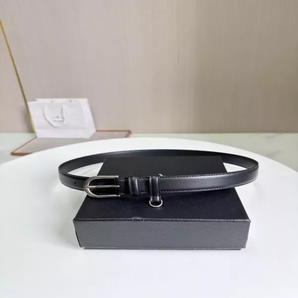 프라다 2.5cm 레더 오벌 버클 여성 벨트