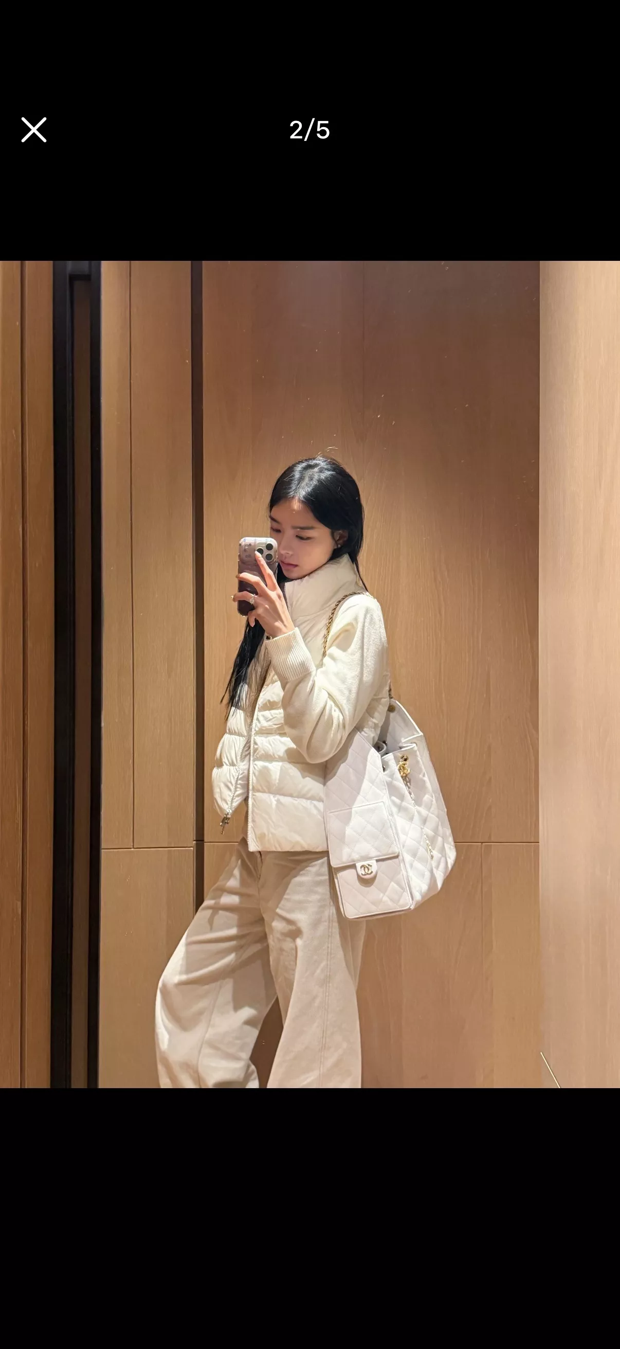 샤넬 체인 디테일 퀼팅 버킷 호보백 상세 이미지 21