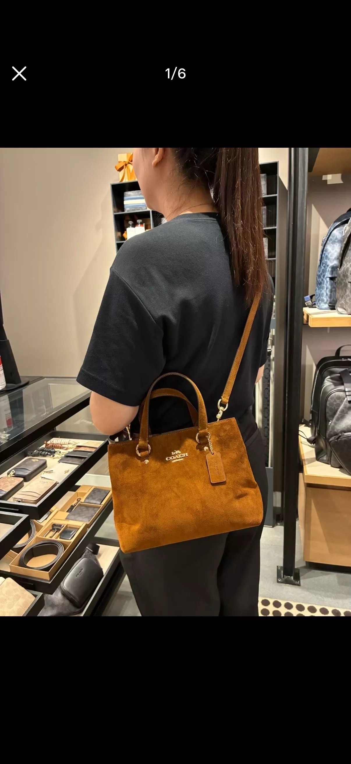 코치 스테이션 캐리올 스웨이드 토트백 상세 이미지 13