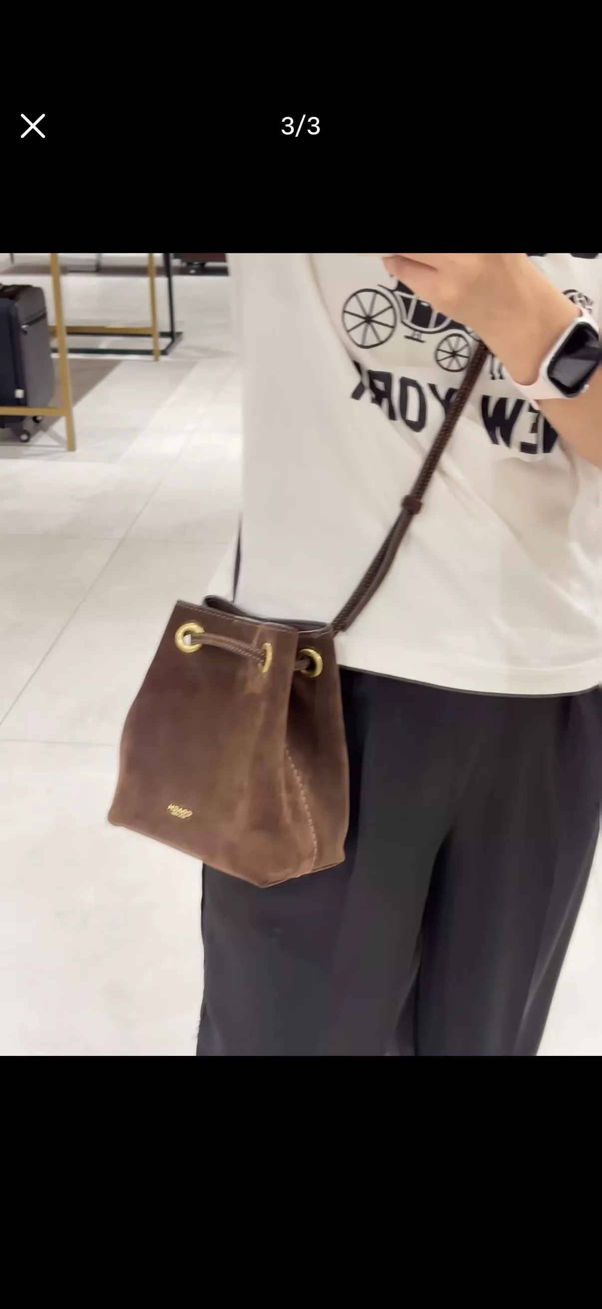 코치 스웨이드 제이드 미니 버킷백 상세 이미지 13