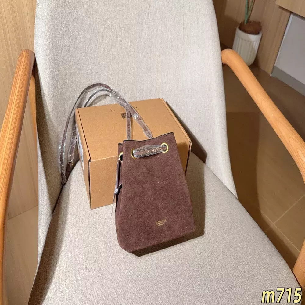 코치 스웨이드 제이드 미니 버킷백