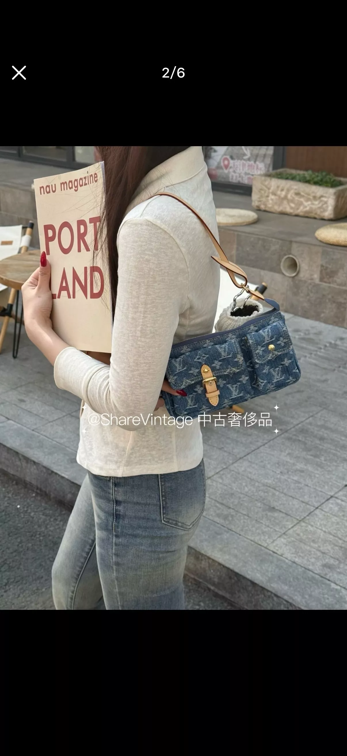 루이비통 데님 카고 포켓 마작 숄더백 상세 이미지 17