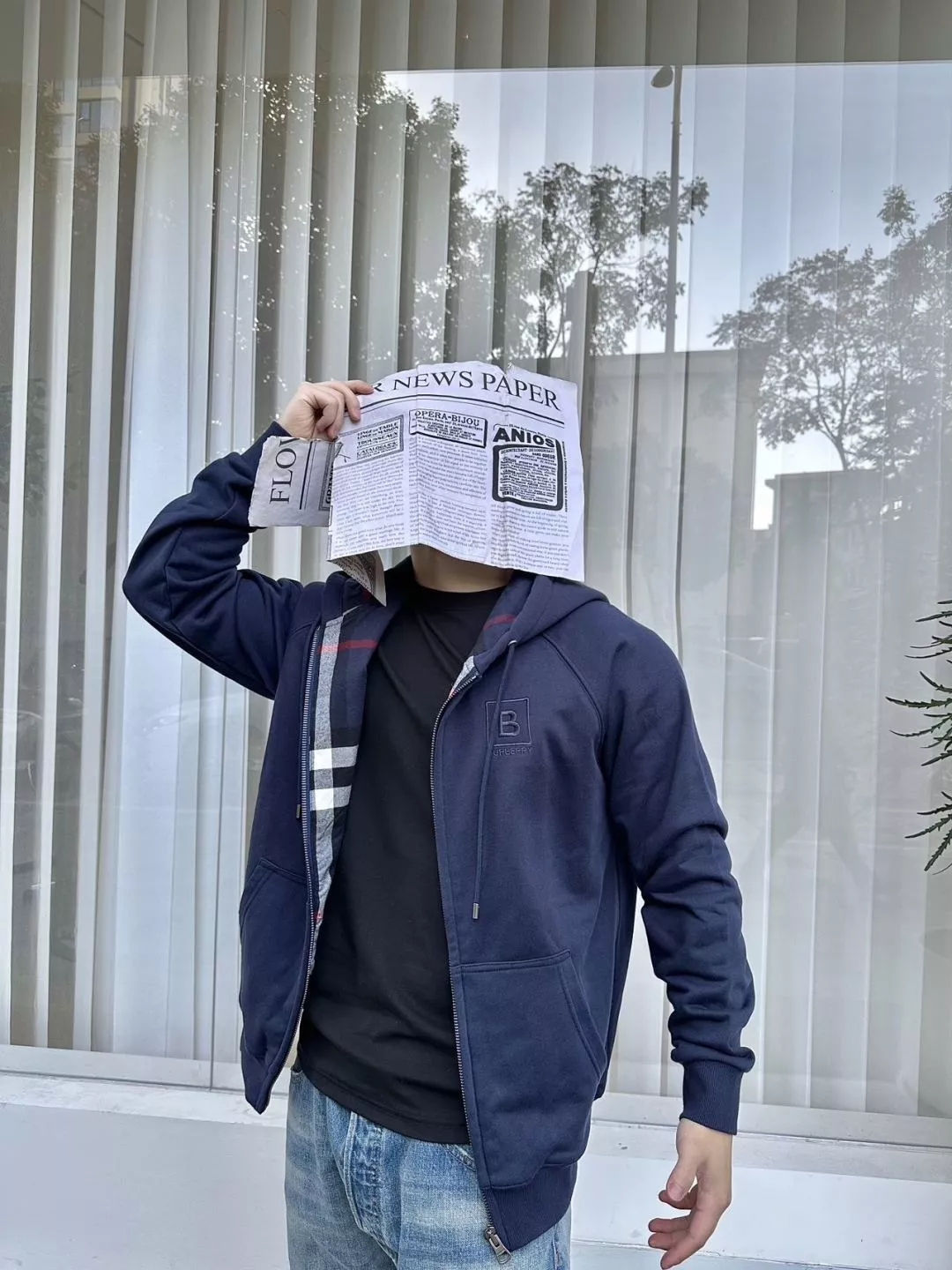 버버리 체크 후드 자수 집업 후드 재킷 상세 이미지 15