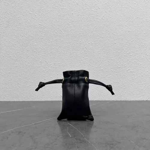셀린느 크리스탈 마이크로 램스킨 드로스트링 파우치