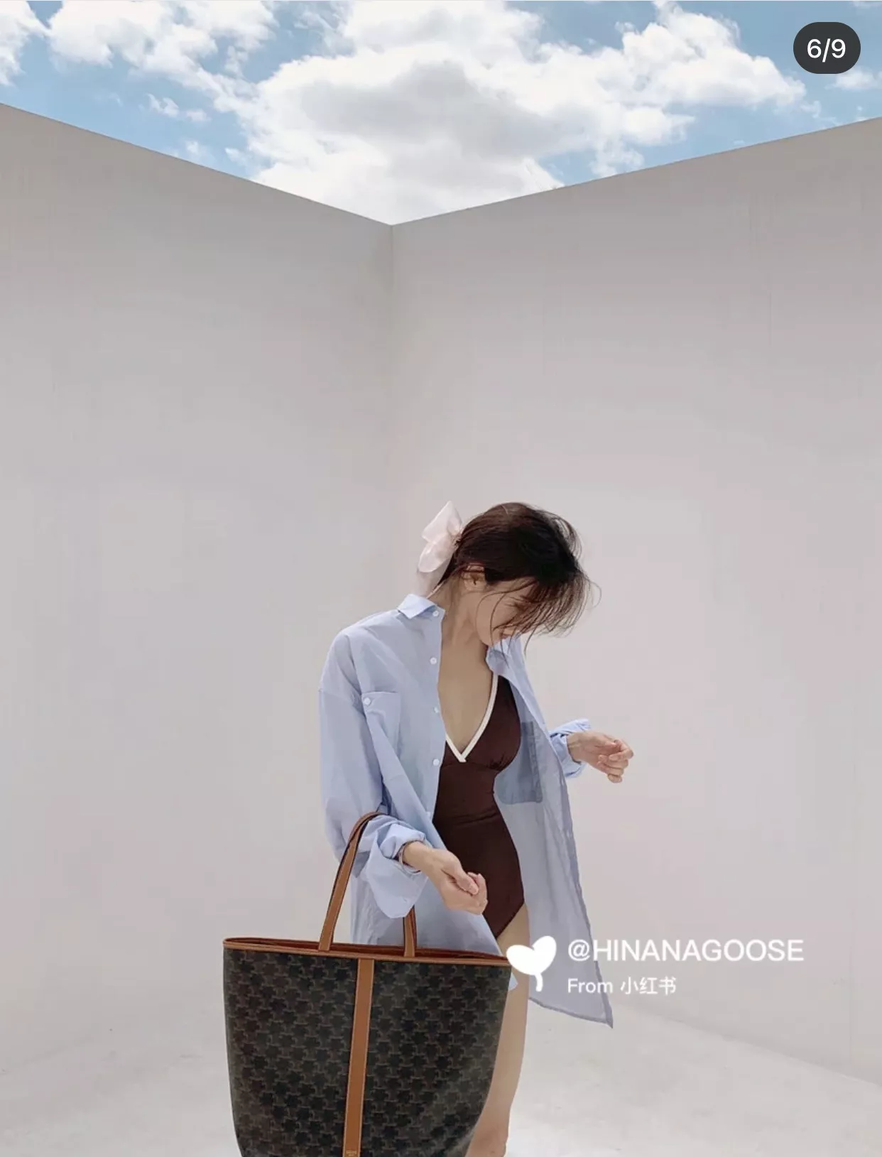 셀린느 트리옹프 패턴 쇼핑 토트백 상세 이미지 14
