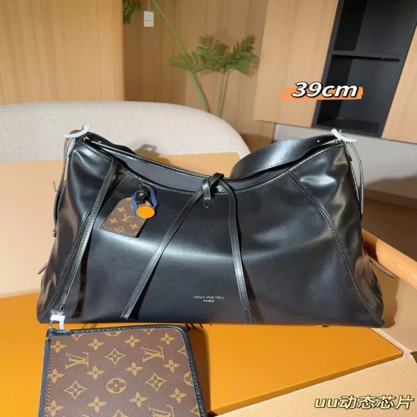 루이비통 블랙 레더 캐리올 숄더백