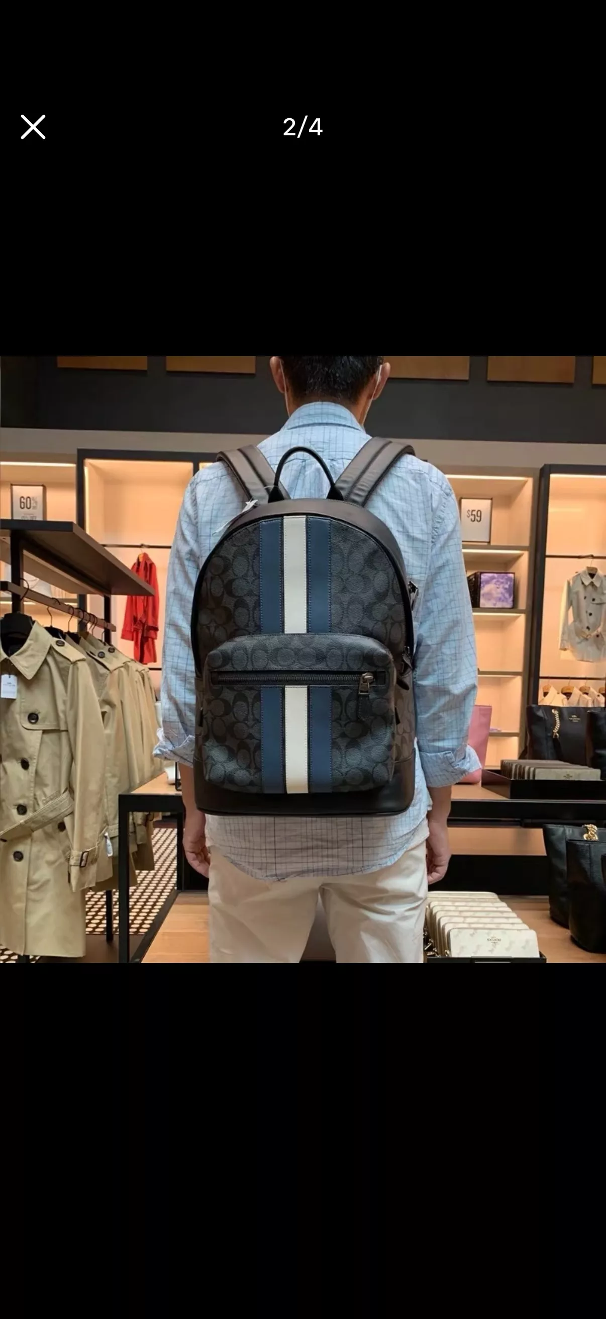코치 차터 로고 패턴 스트라이프 백팩 상세 이미지 13