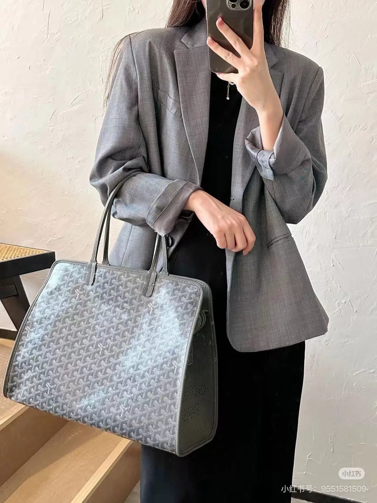 고야드 하디 패턴 통근용 노트북 토트백 상세 이미지 39