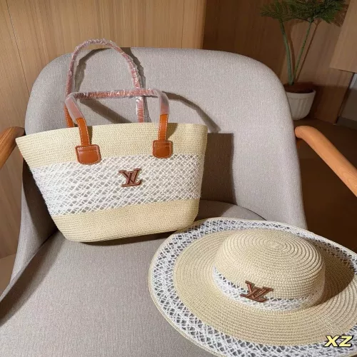 루이비통 라탄 위빙 비치 토트백 앤 스트로 햇 세트