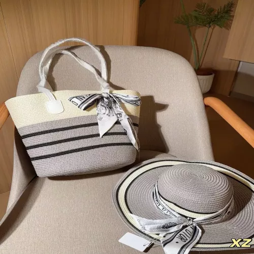 디올 스트라이프 라탄 스타일 토트백 세트