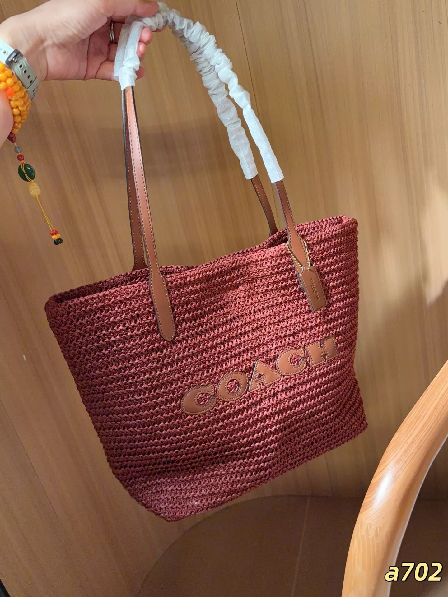 코치 라탄 스타일 대용량 비치 토트백 상세 이미지 3