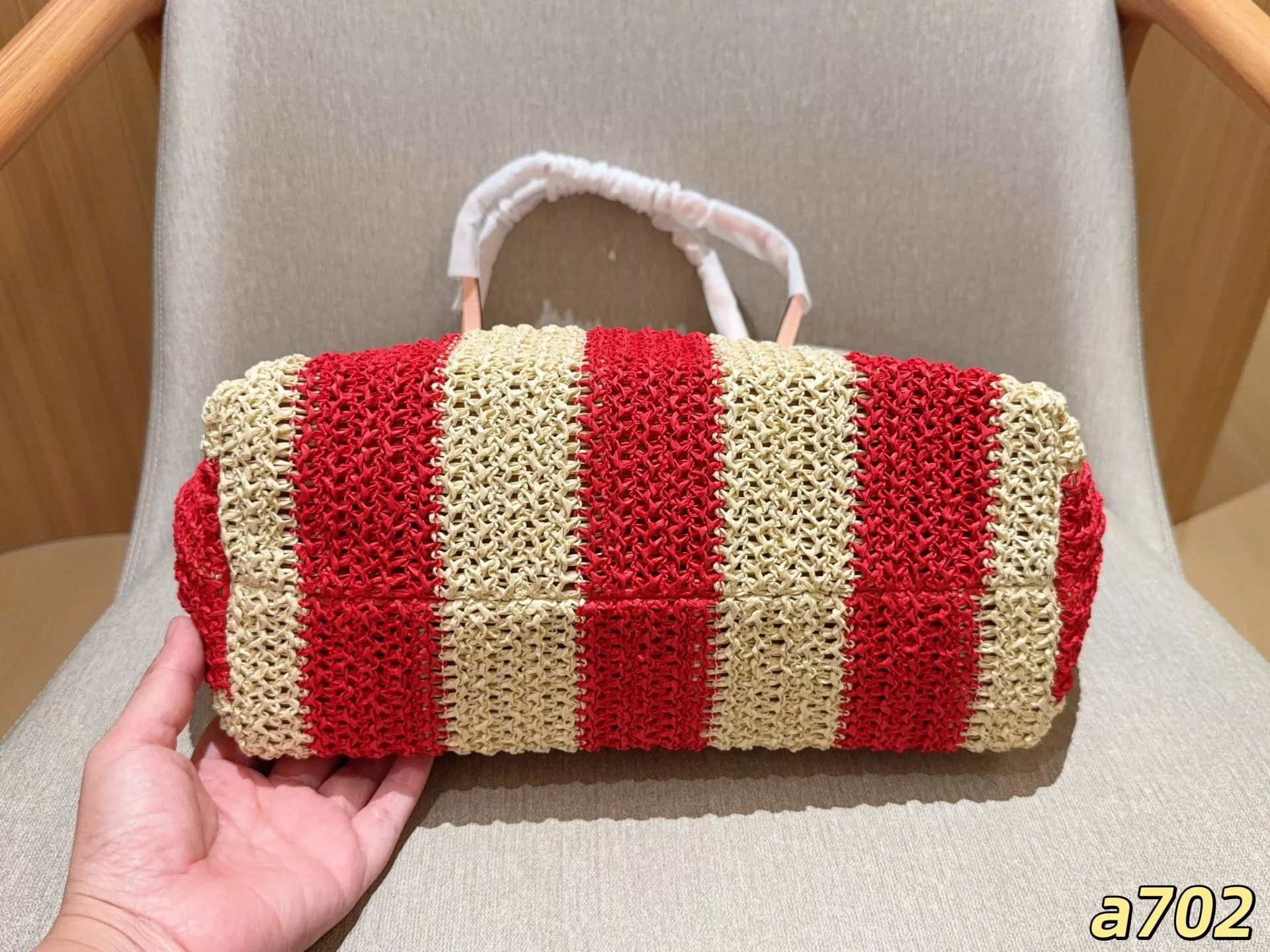 코치 스트라이프 라탄 대용량 토트백 상세 이미지 6