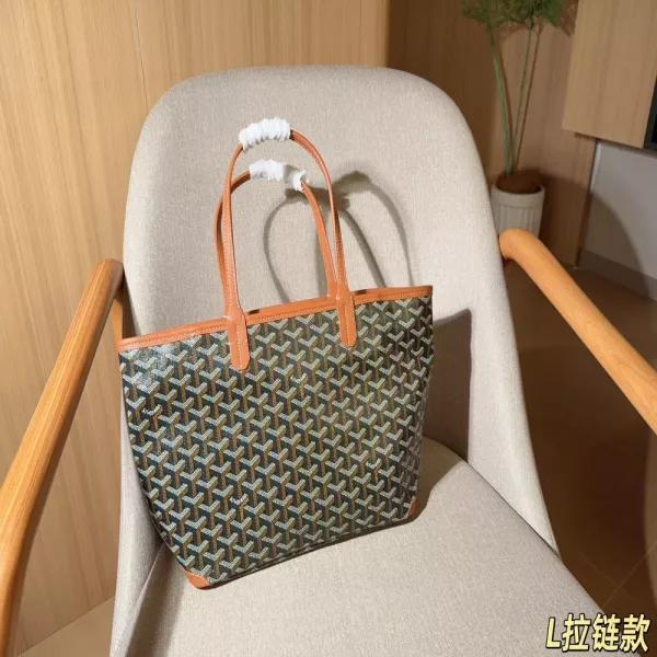 고야드 지퍼 디테일 고야 패턴 쇼핑 토트백