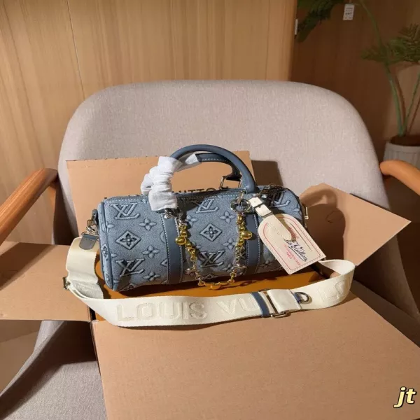 루이비통 키폴 25 데님 모노그램 필로우 보스턴백