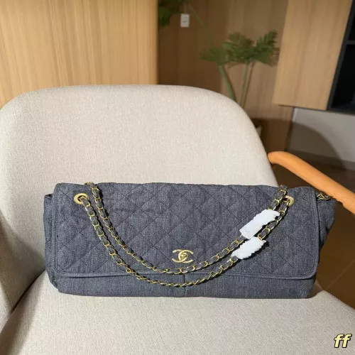 샤넬 데님 퀼팅 체인 플랩 숄더백