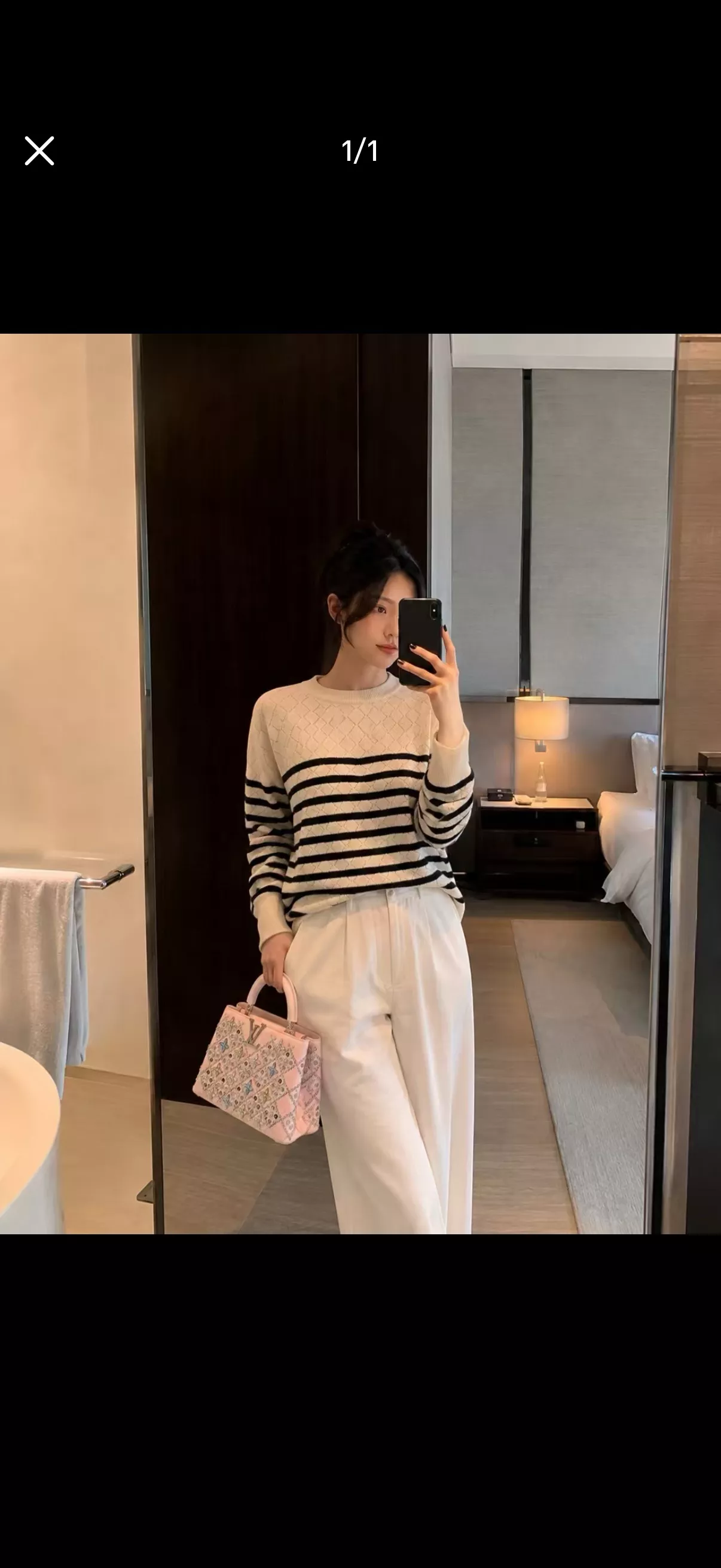 루이비통 카퓌신 플라워 자수 스팽글 장식 토트백 상세 이미지 19
