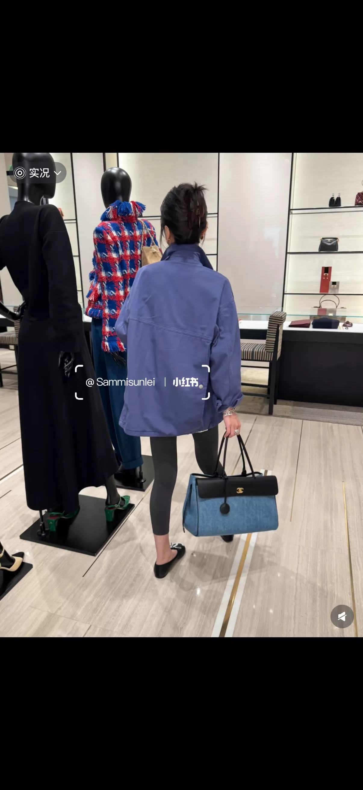 샤넬 데님 배색 라지 토트 스타일 바게트백 상세 이미지 11