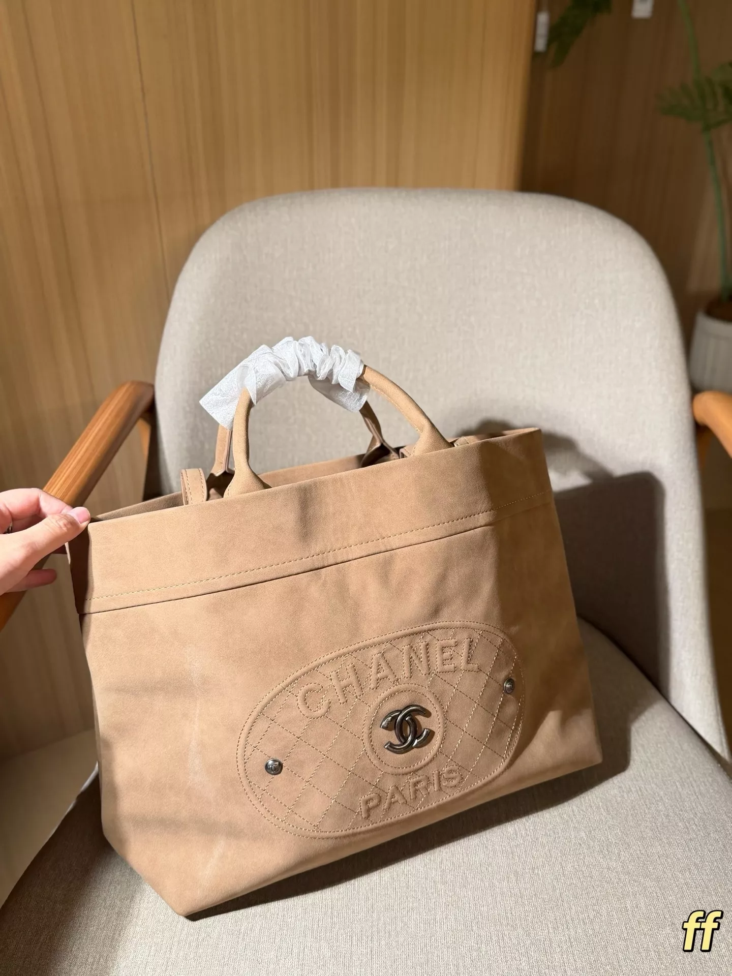 샤넬 빈티지 무광 로고 포켓 쇼퍼백 상세 이미지 20