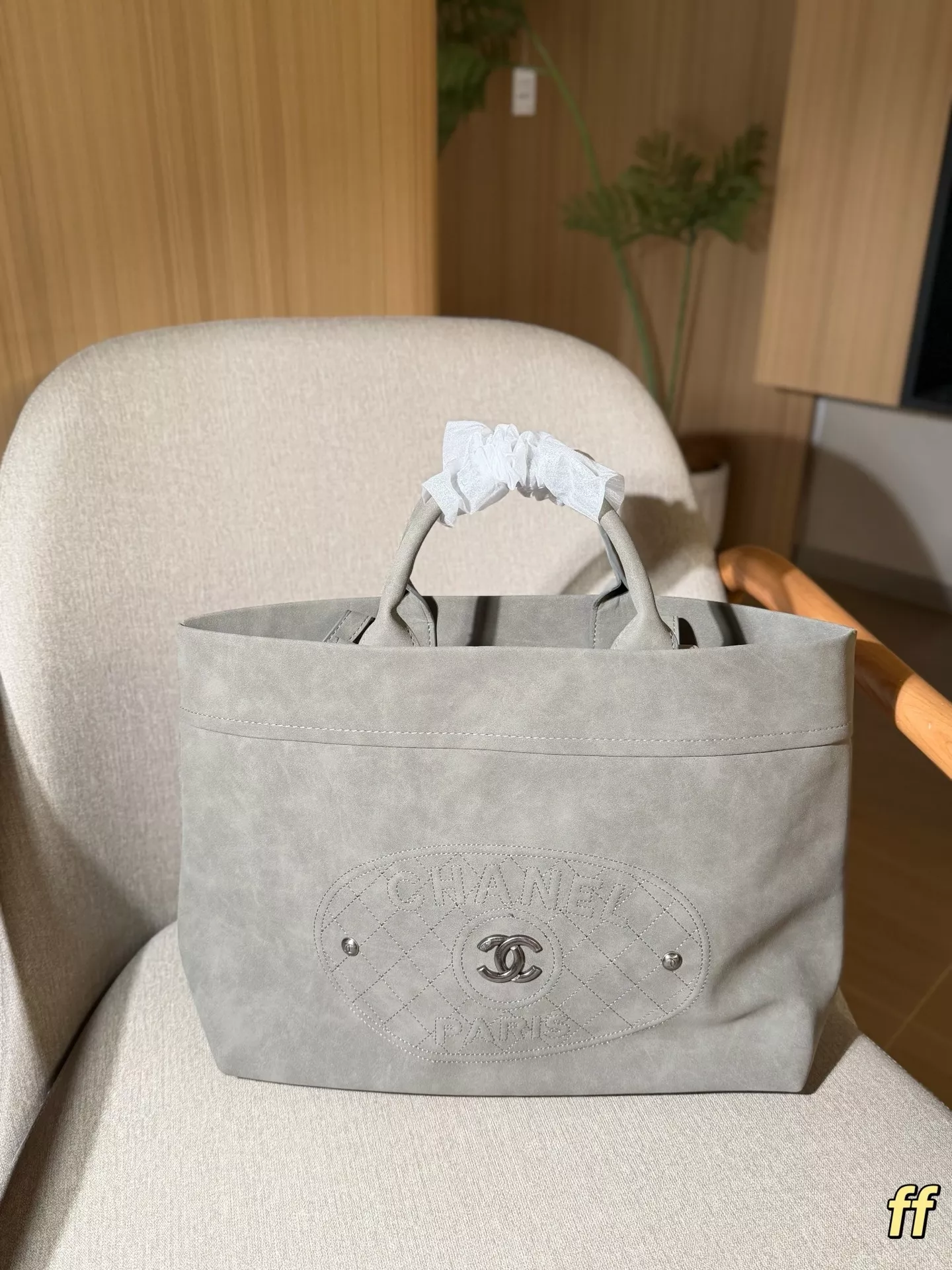 샤넬 빈티지 무광 로고 포켓 쇼퍼백 상세 이미지 10