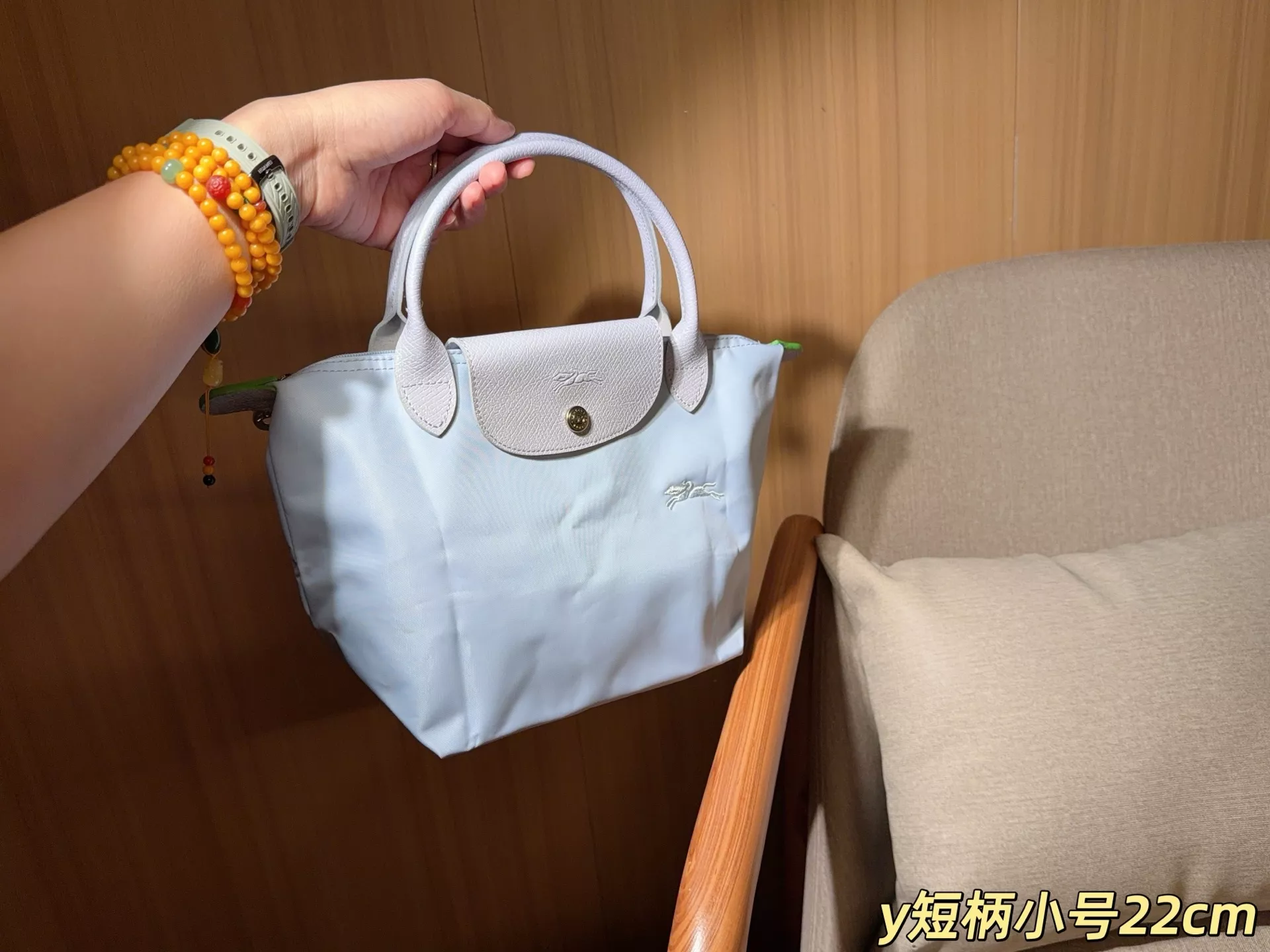 롱샴 클래식 숏핸들 폴딩 나일론 토트백 상세 이미지 12