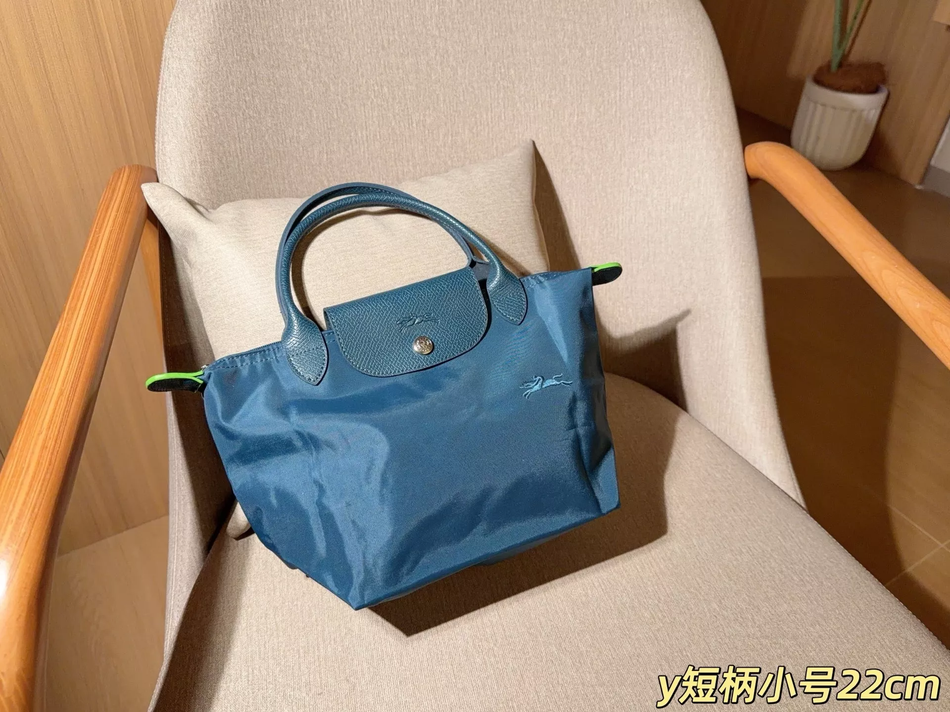 롱샴 클래식 숏핸들 폴딩 나일론 토트백 상세 이미지 16
