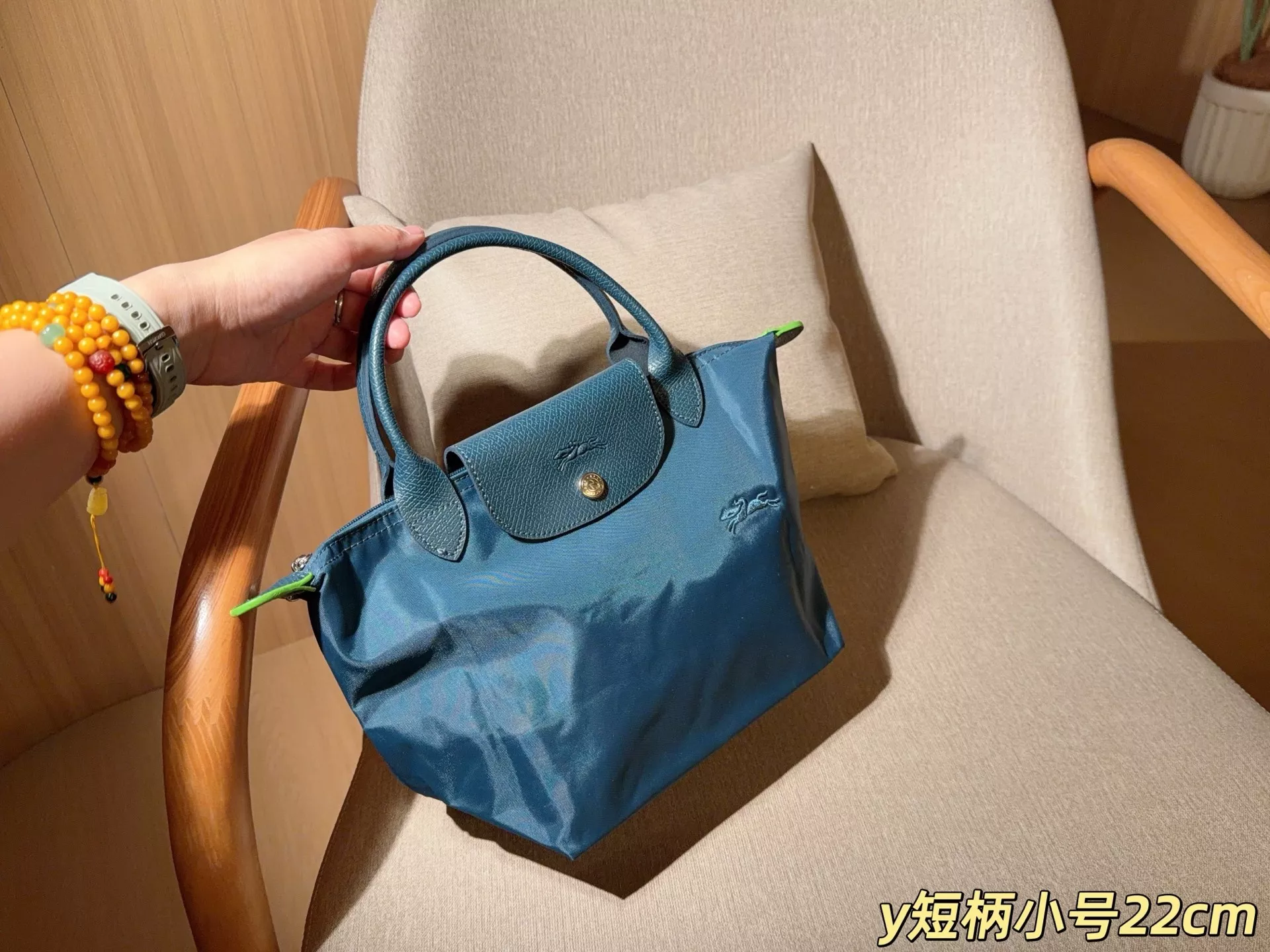 롱샴 클래식 숏핸들 폴딩 나일론 토트백 상세 이미지 17