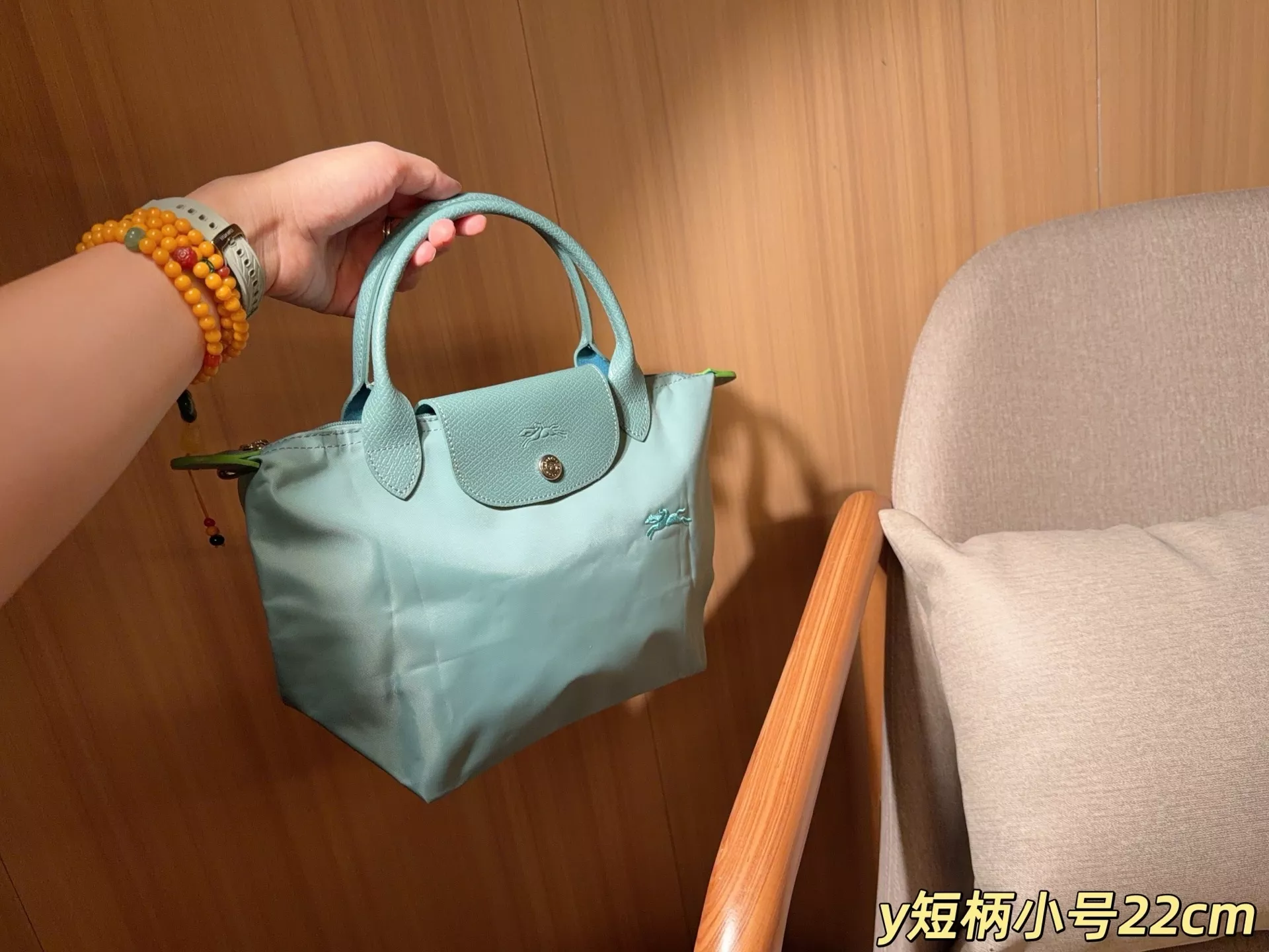 롱샴 클래식 숏핸들 폴딩 나일론 토트백 상세 이미지 30