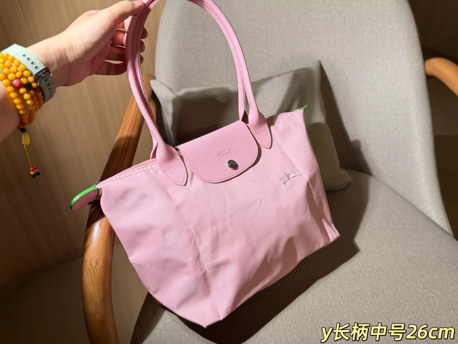 롱샴 클래식 롱핸들 접이식 중형 토트백 상세 이미지 23