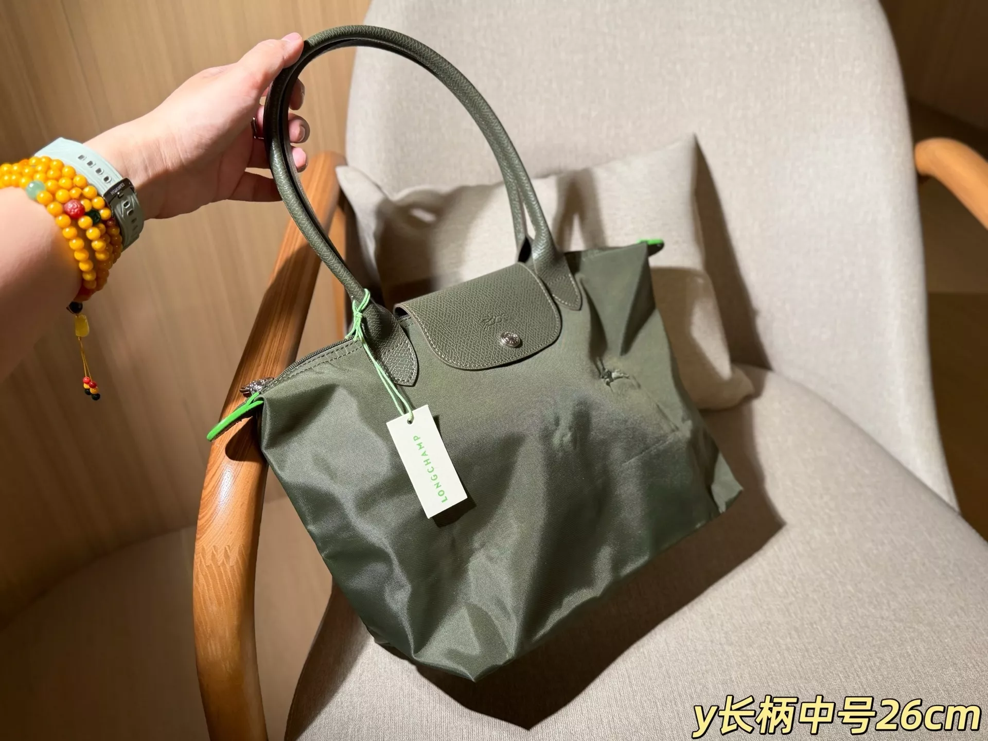 롱샴 클래식 롱핸들 접이식 중형 토트백 상세 이미지 11