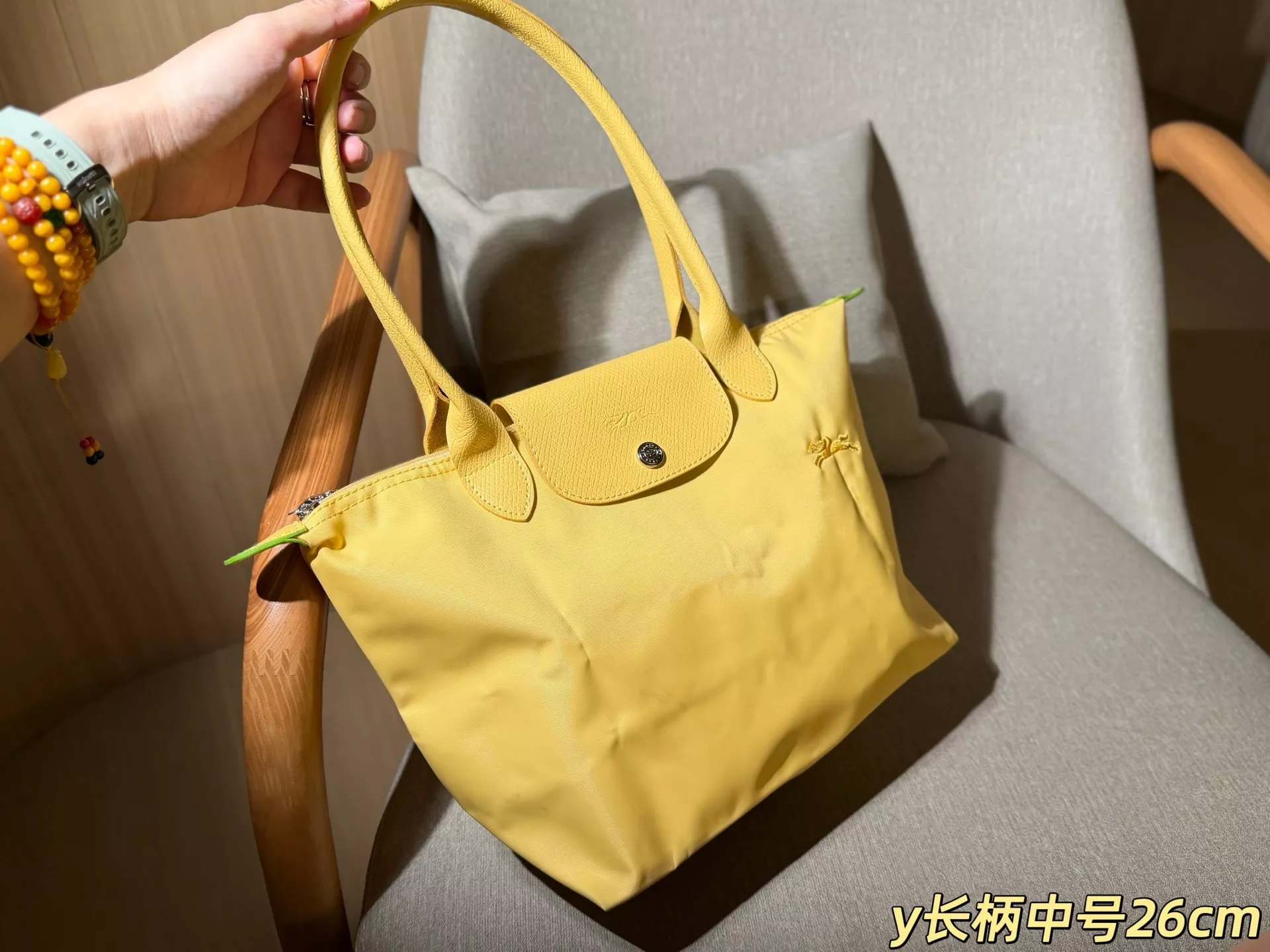 롱샴 클래식 롱핸들 접이식 중형 토트백 상세 이미지 20