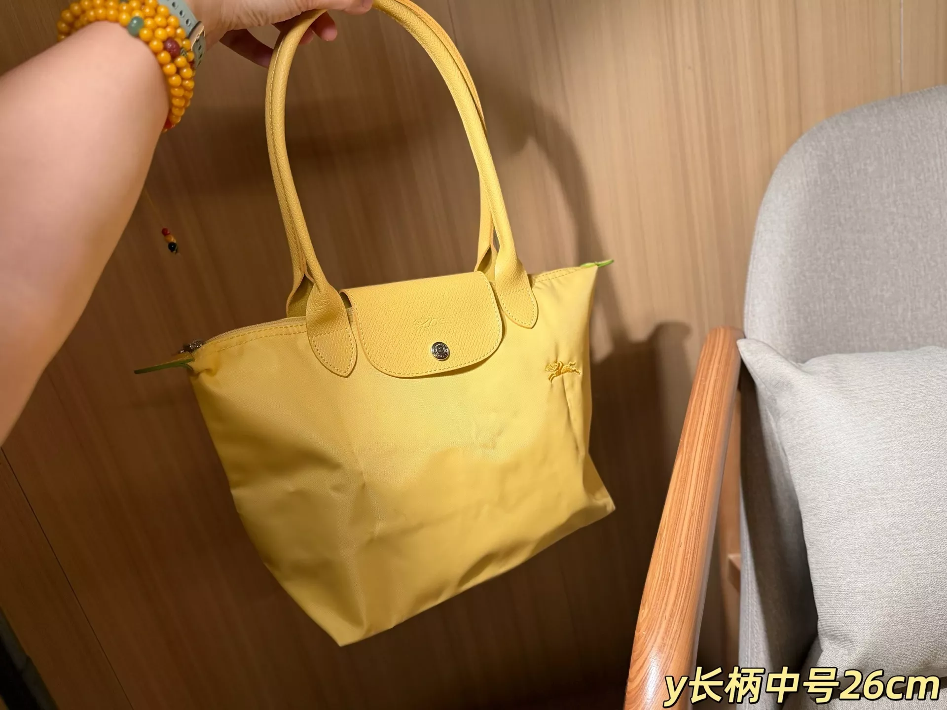 롱샴 클래식 롱핸들 접이식 중형 토트백 상세 이미지 21