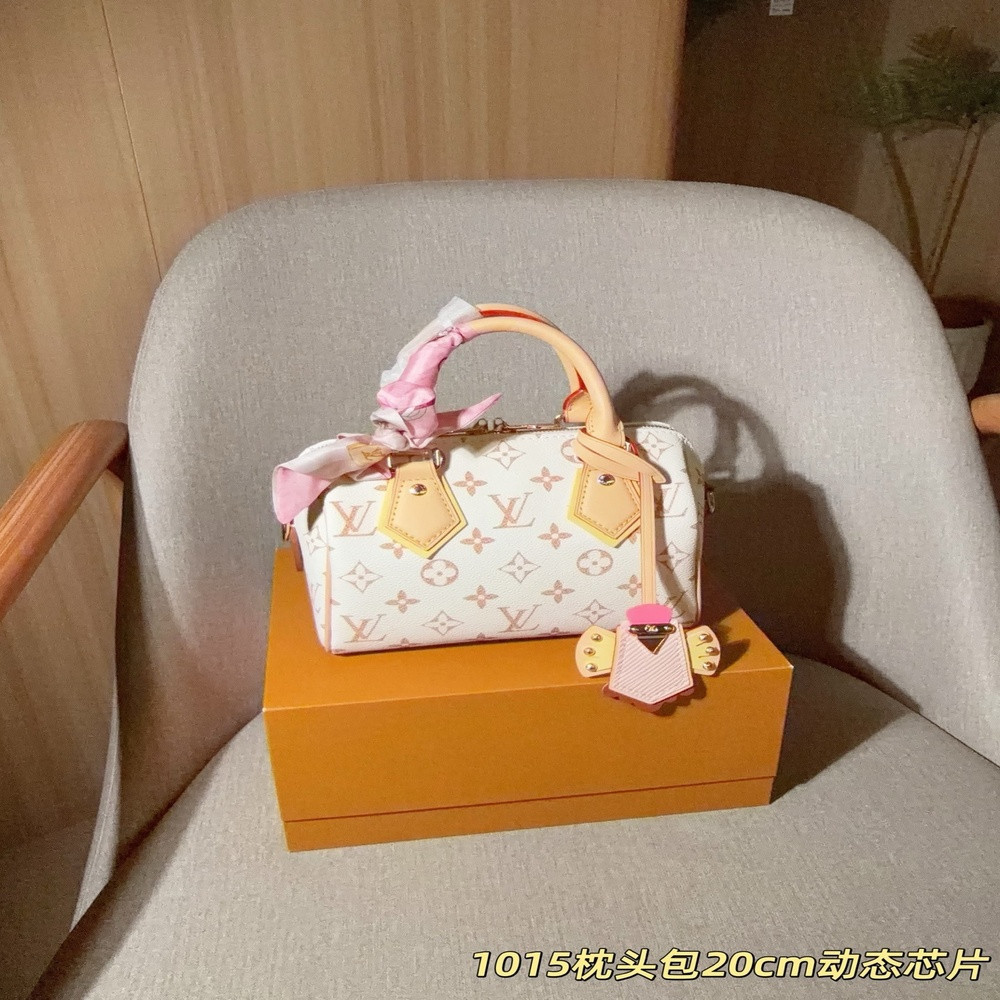 루이비통 스피디 20 사구색 모노그램 필로우 토트백