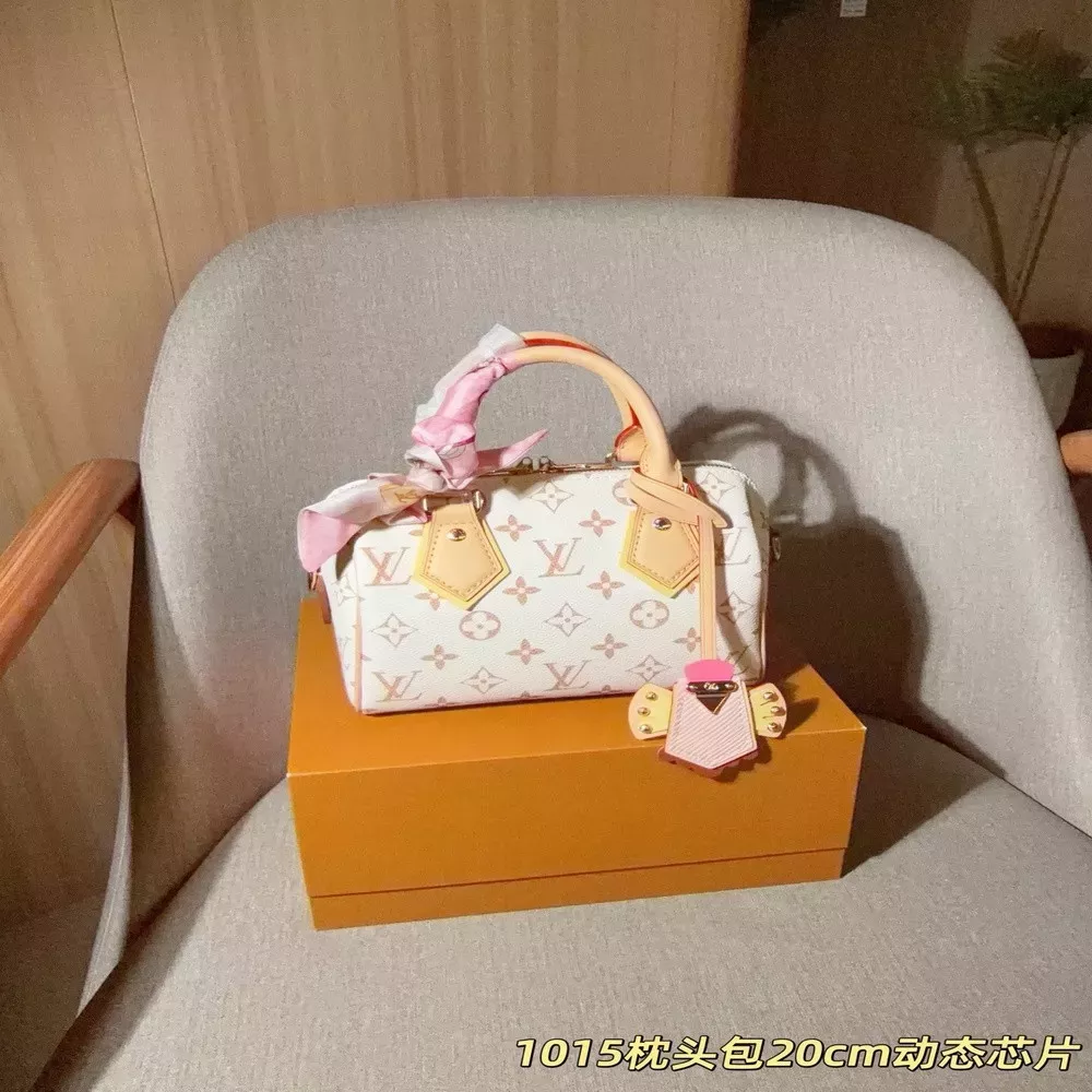 루이비통 스피디 20 사구색 모노그램 필로우 토트백