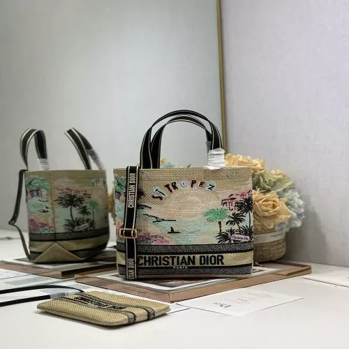 디올 생트로페 한정 자수 시티 포스트카드 토트백