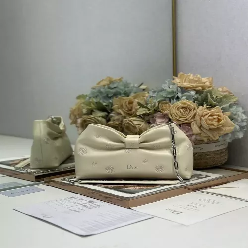 디올 램스킨 클로버 자수 실버 체인백