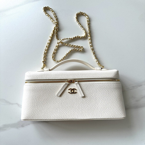 샤넬 체인 스트랩 그레인 카프스킨 크로스백