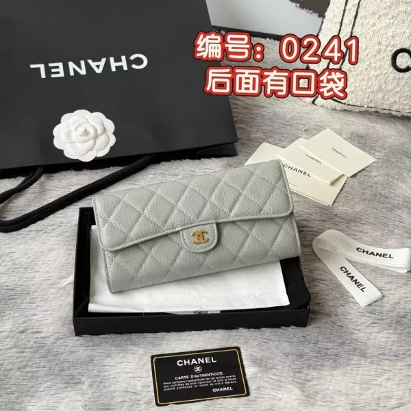 샤넬 캐비어 퀼팅 코인포켓 롱 월렛
