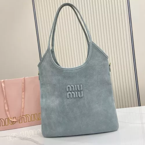 미우미우 코듀로이 레더 트리밍 토트백