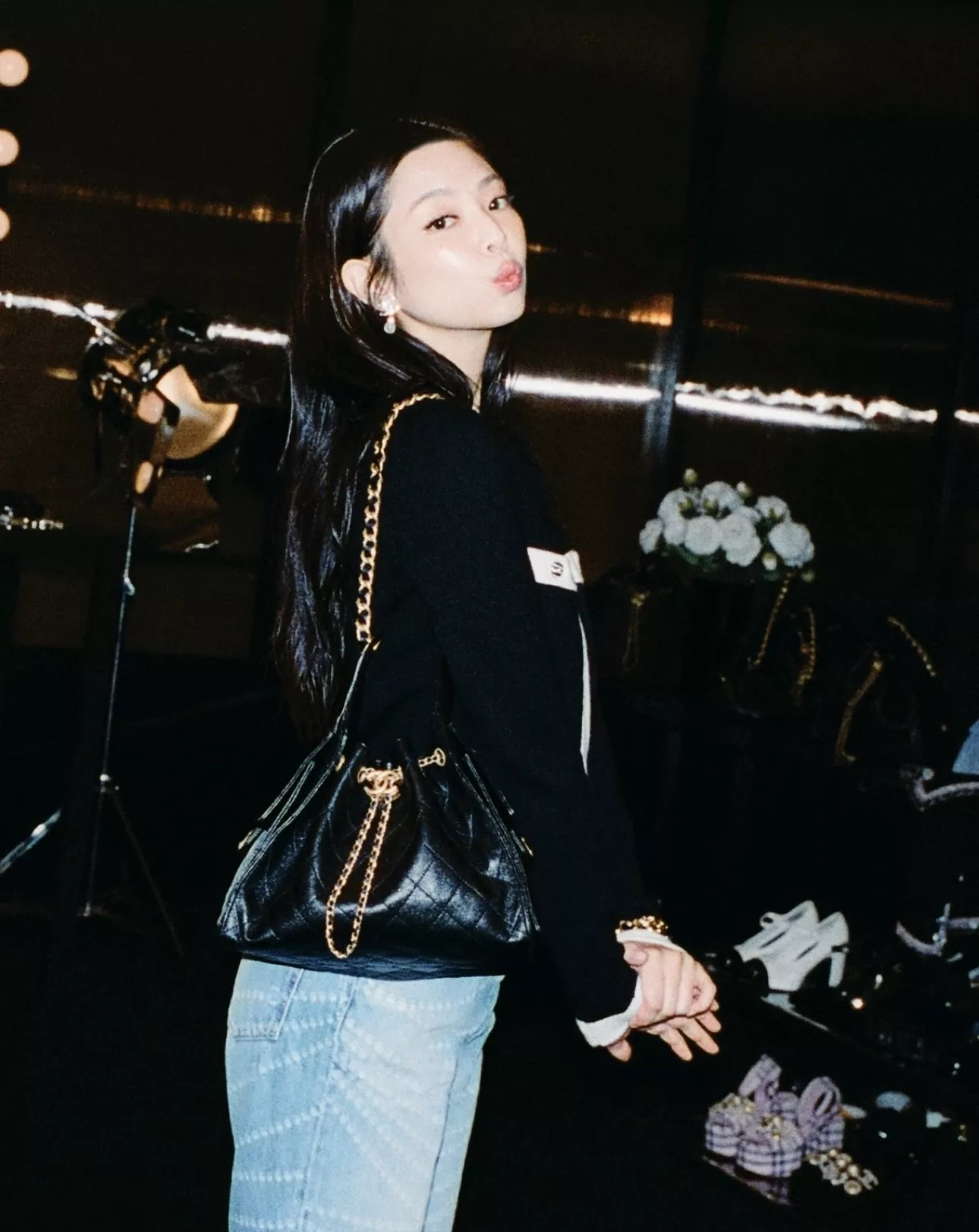 샤넬 25 라인 블랙 캐비어 패턴 체인 호보백 상세 이미지 24