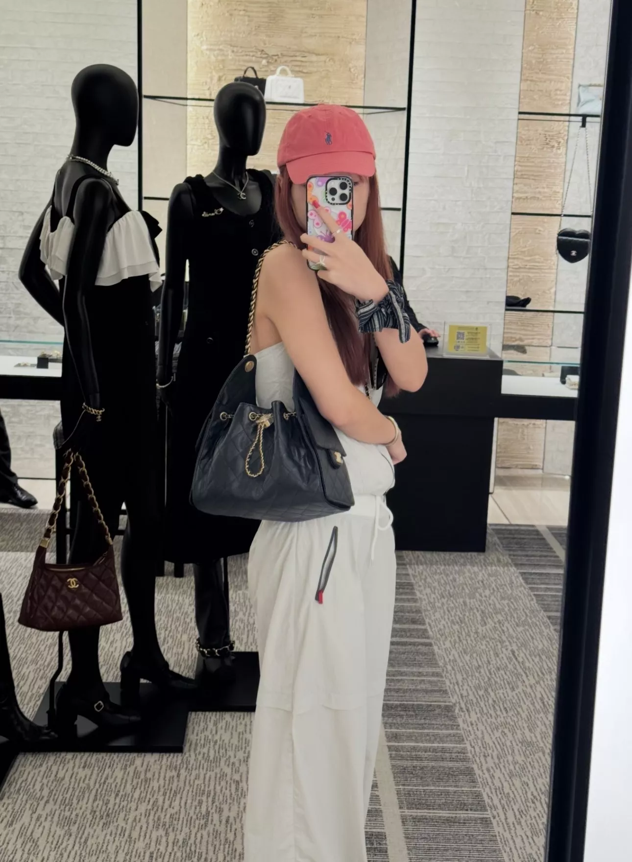 샤넬 25 라인 블랙 캐비어 패턴 체인 호보백 상세 이미지 16
