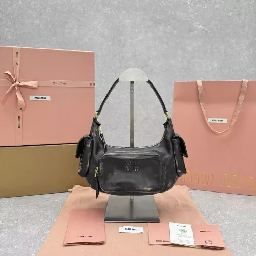 미우미우 가르고 빈티지 브라운 포켓 호보백