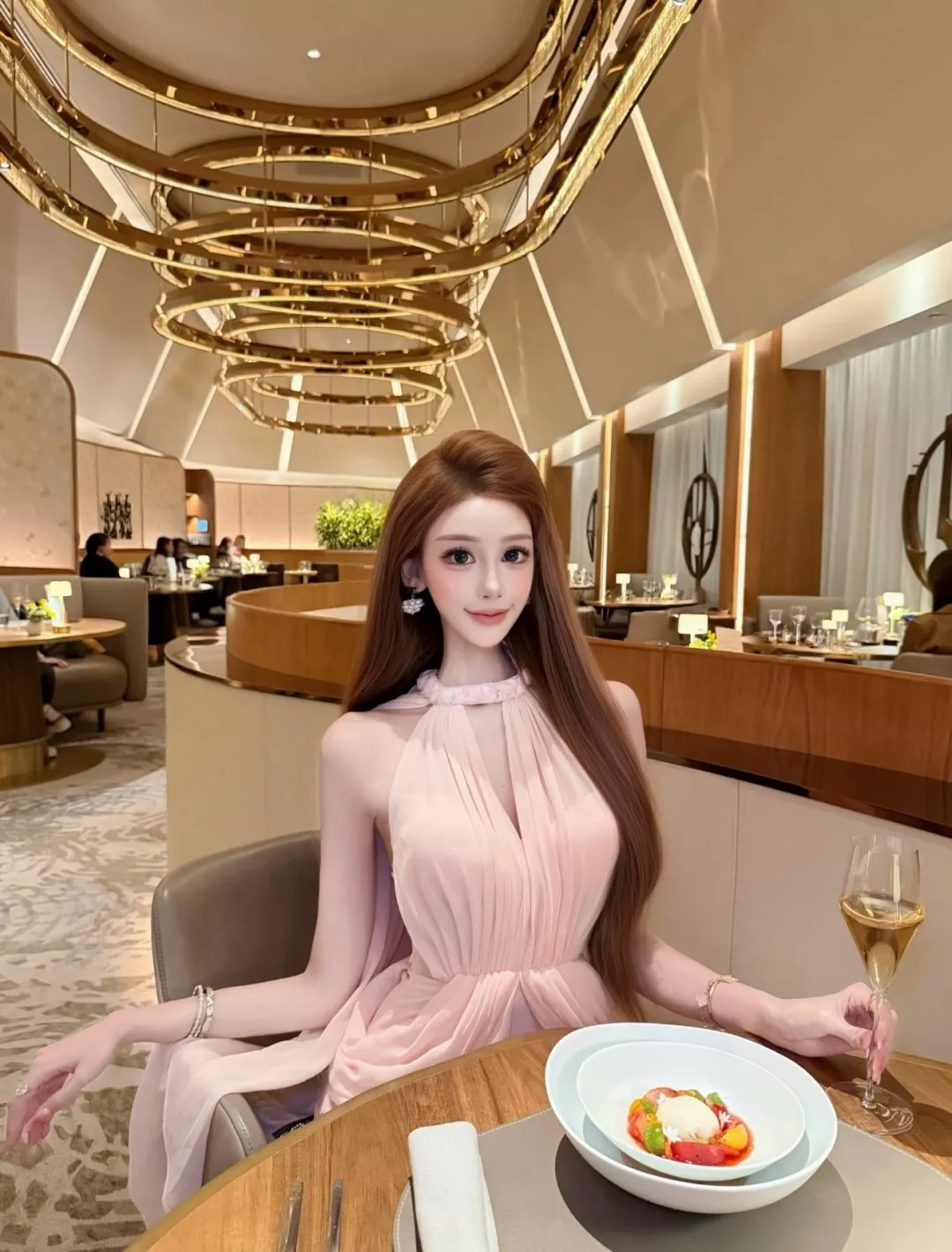 샤넬 더블 C 로고 핑크 크리스털 펄 드롭 귀걸이 상세 이미지 21