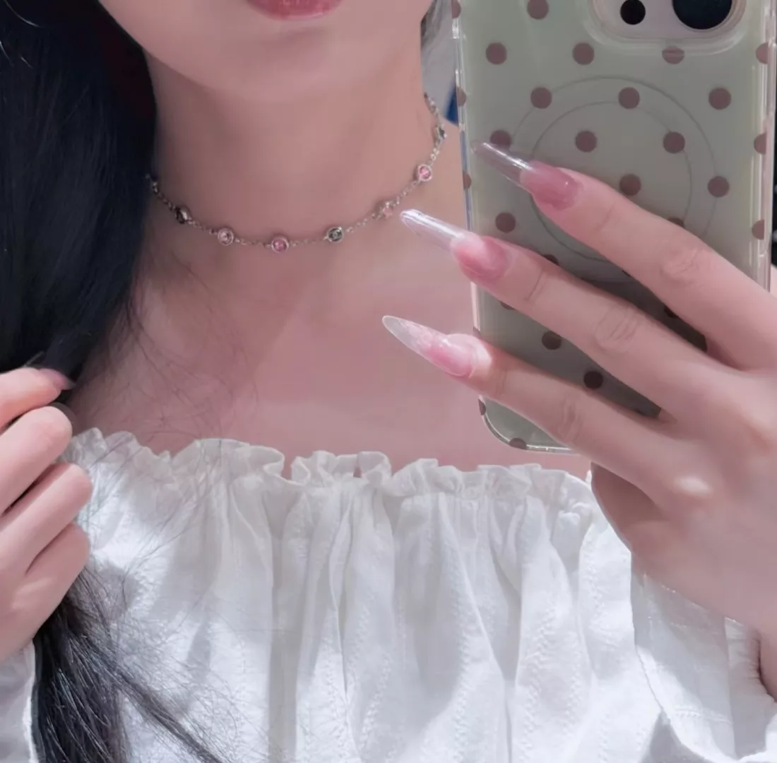 샤넬 로고 장식 멀티 컬러 큐빅 목걸이 상세 이미지 10