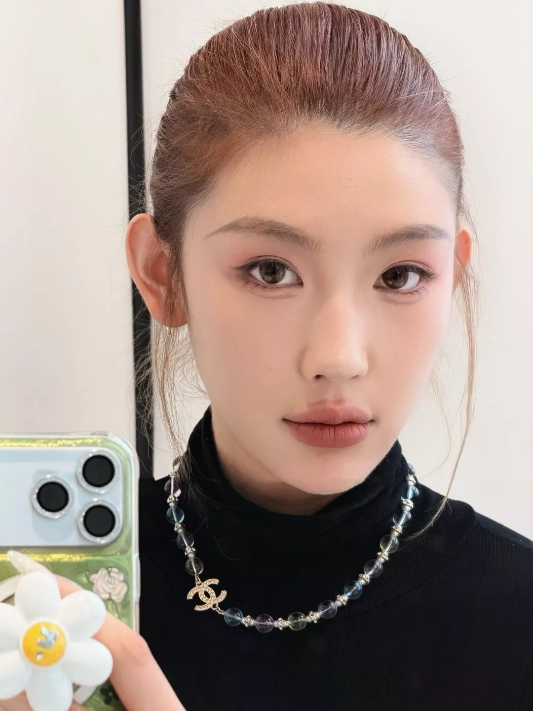 샤넬 컬러 크리스탈 비즈 더블 C 목걸이 상세 이미지 10
