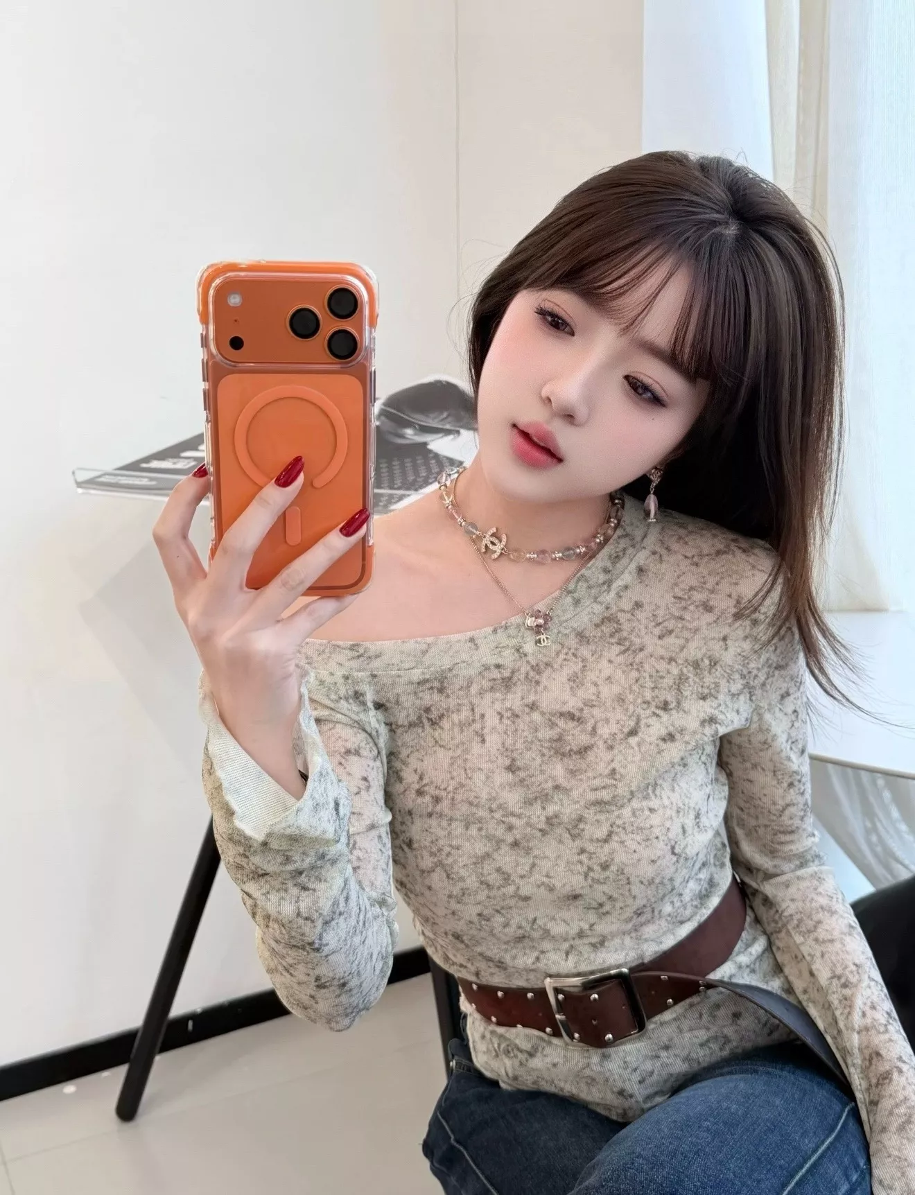 샤넬 컬러 크리스탈 비즈 더블 C 목걸이 상세 이미지 20