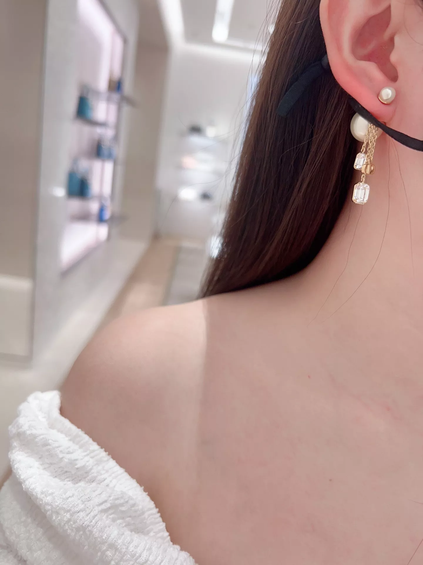디올 CD 로고 태슬 더블 크리스털 귀걸이 상세 이미지 22