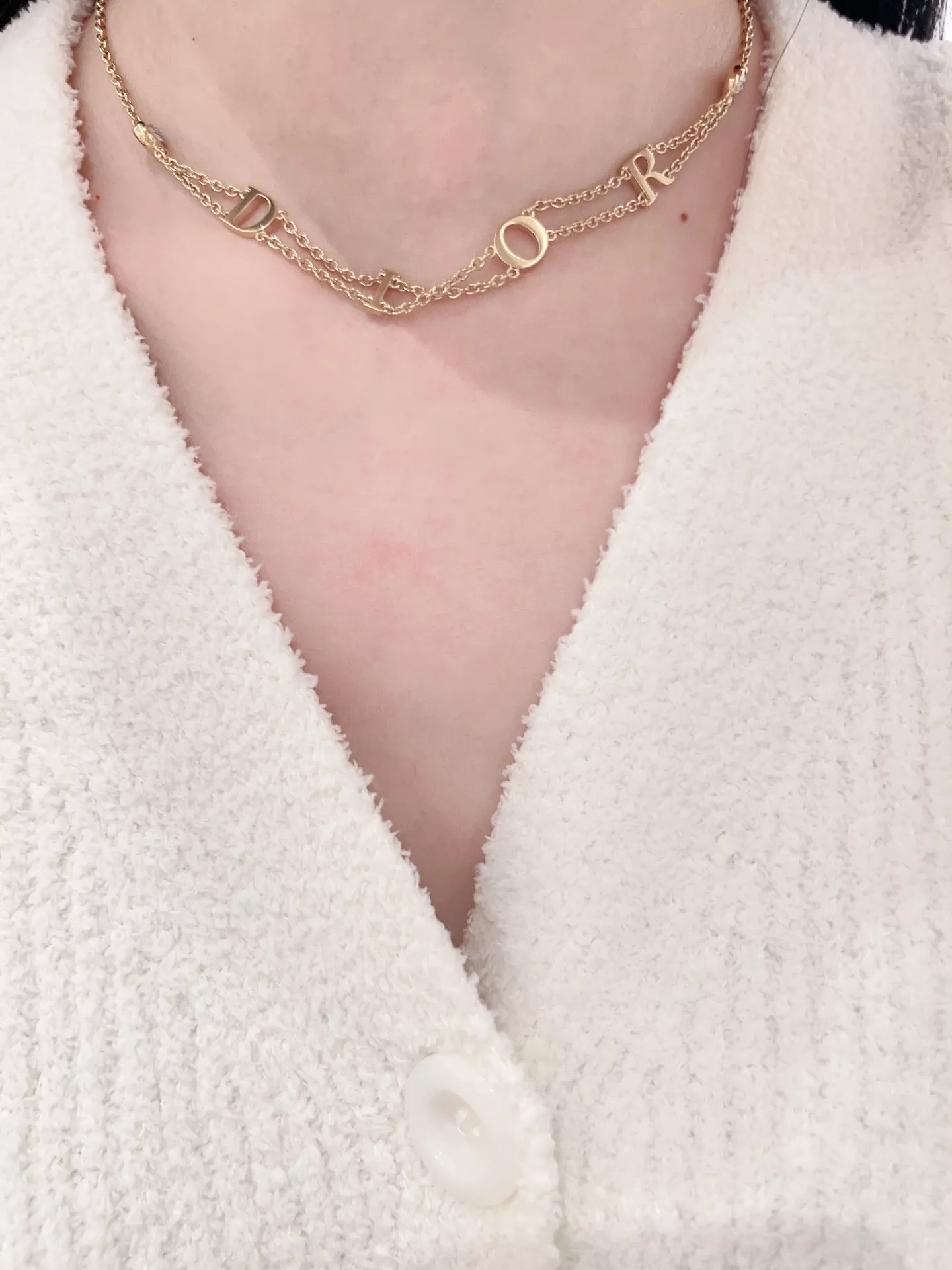 디올 레터 더블 레이어드 목걸이 상세 이미지 15
