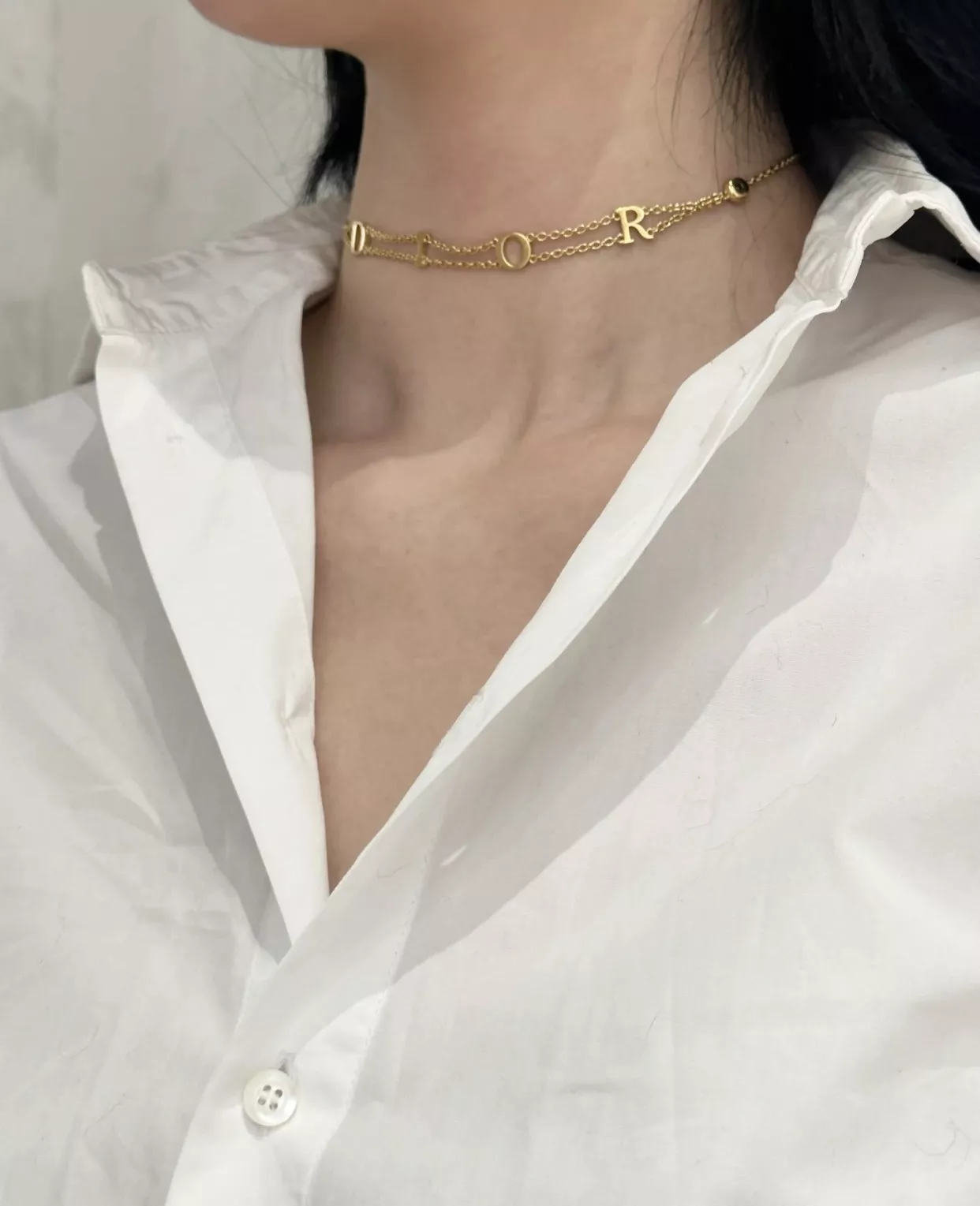 디올 레터 더블 레이어드 목걸이 상세 이미지 13